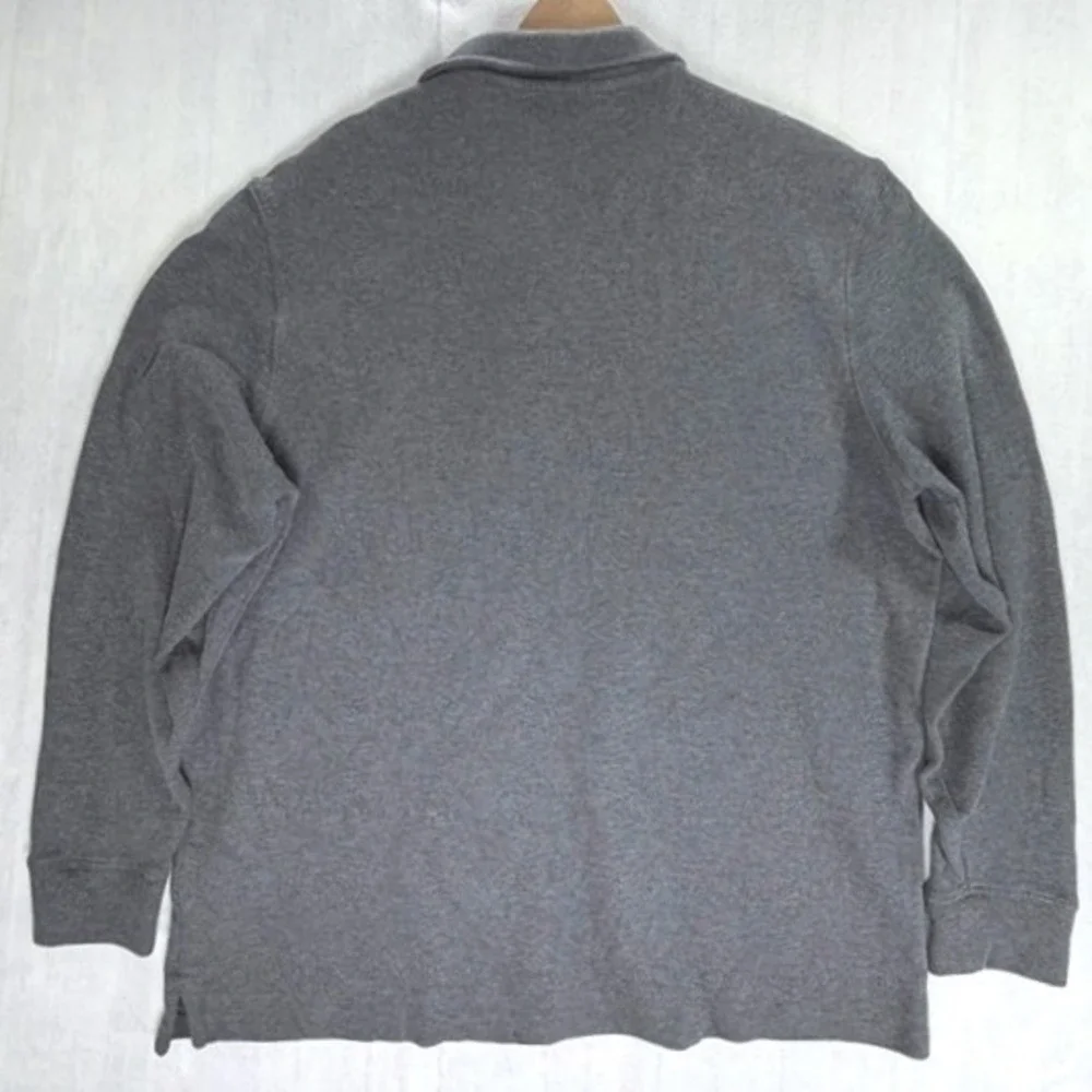 Polo Ralph Lauren XXL Estate Rib Quarter Zip Pullover Gray Cotton Knit Sweater